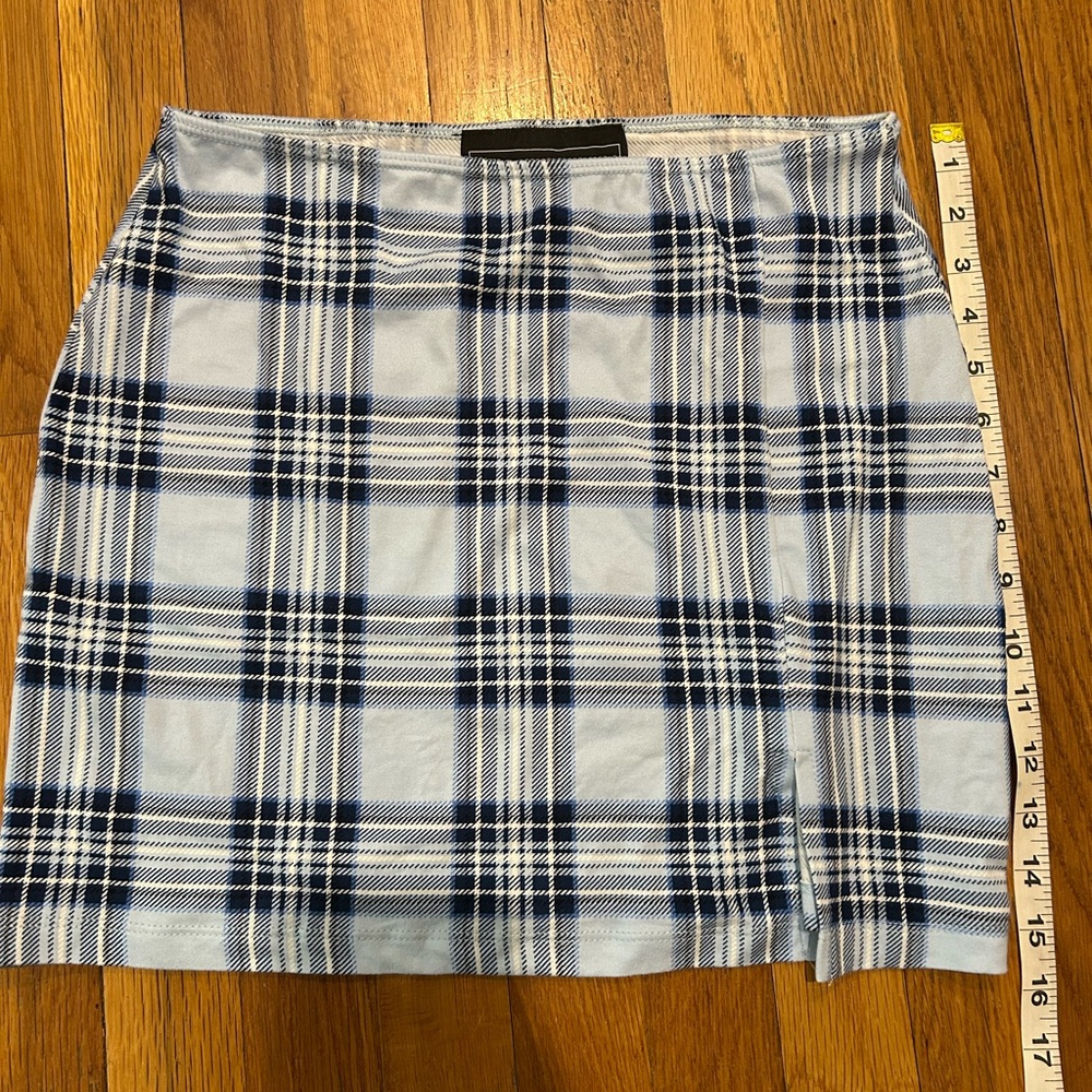 BOGO Blue White and Navy Blue Mini Pencil Skirt